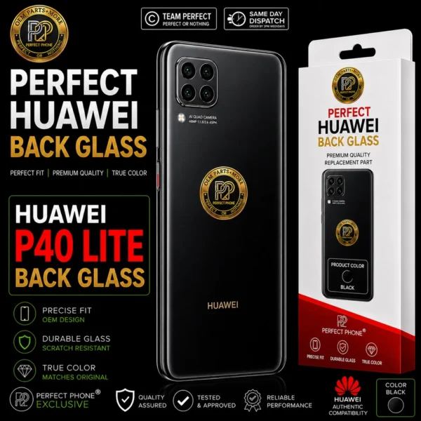 Huawei-P40-Lite-Back-Glass-OEM-Fit-Black