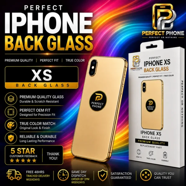 iPhone Xs Back Glass OEM Fit Gold - Perfect Phone