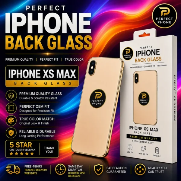 iPhone Xs Max Back Glass OEM Fit Gold - Perfect Phone