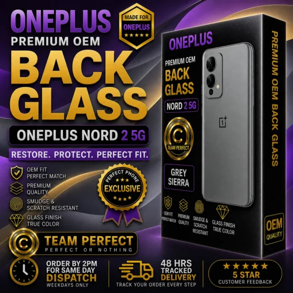 OnePlus Nord 2 Back Glass OEM Fit Grey - Perfect Phone