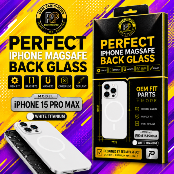 iPhone-15-Pro-Max-Replacement-Back-Glass-OEM-Fit-With-Magsafe-Mangets-White-1