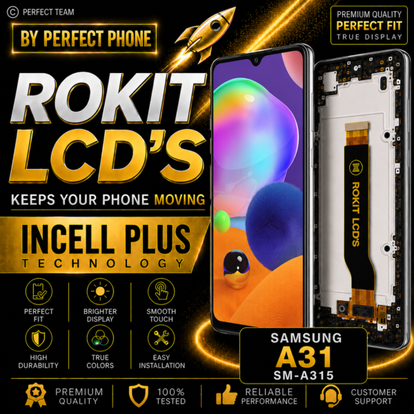 Samsung A31 - SM-A315 Incell Rokit LCD Screen With Frame - Perfect Phone