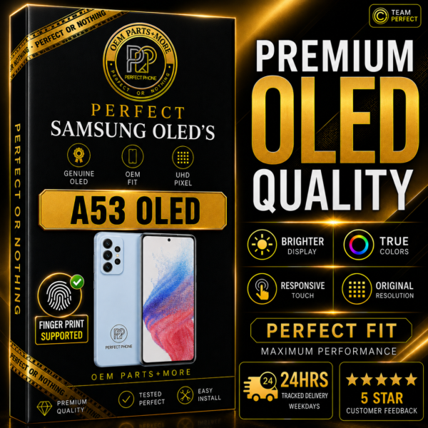 Samsung A53 SM-A536 OLED LCD Screen With Frame - Perfect Phone