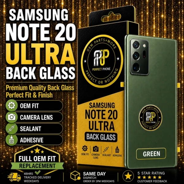Samsung Note 20 Ultra Back Glass OEM Fit Green - Perfect Phone