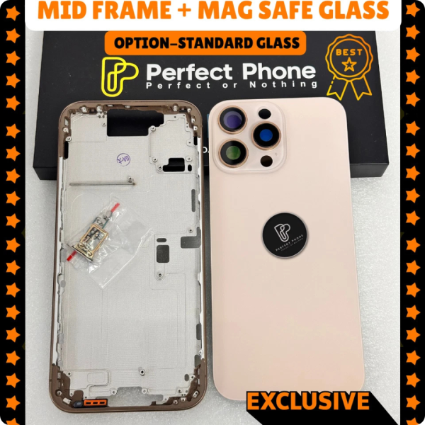 iPhone-Housing-Middle-Frame-MagSafe-Glass - Desert Titanium