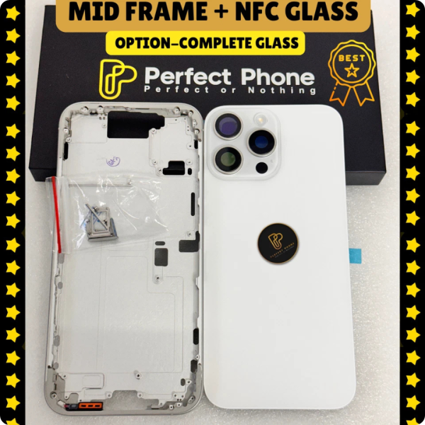 iPhone-Housing-Middle-Frame-NFC-Flex-Glass - White Titanium