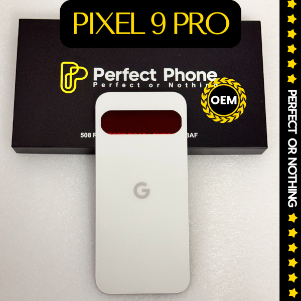 Google Pixel 9 PRO OEM Back Glass Replacement Rear Cover With Adhesive-white