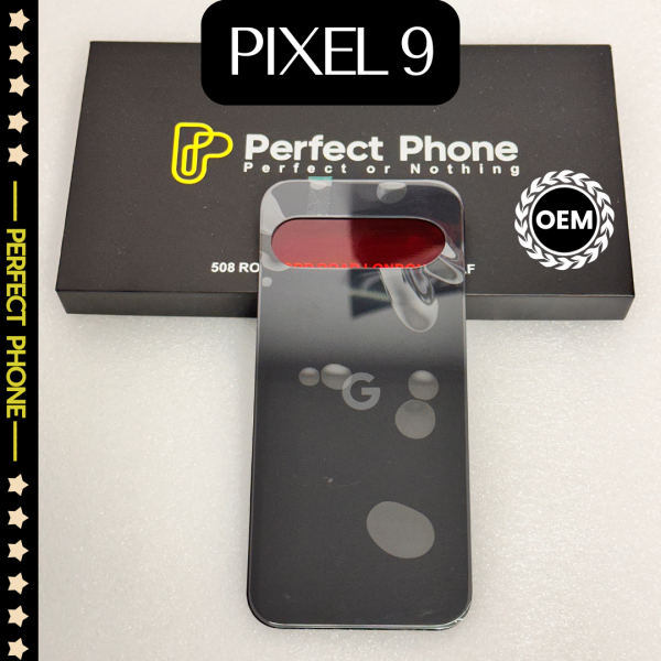 Google Pixel 9 OEM Back Glass Replacement Rear Cover With Adhesive-black