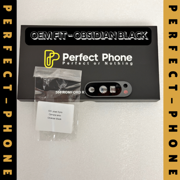 Google Pixel 9 PRO OEM Fit Back Glass Camera lens Replacement With Frame-black