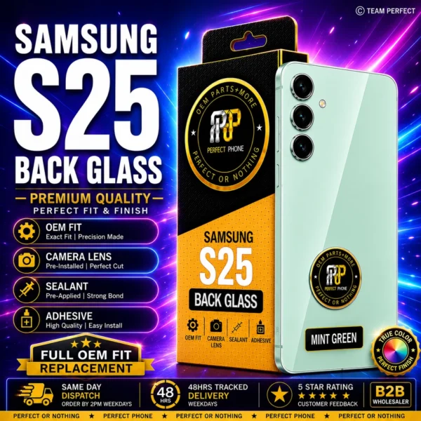 Samsung-S25-Back-Glass-OEM-Fit-With-Adhesive-Mint Green