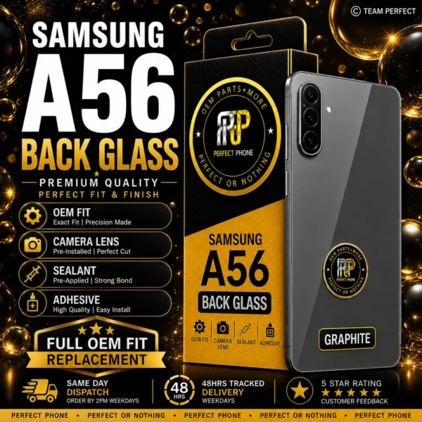 Samsung A56 OEM FIT-Back Glass Replacement Graphite - Perfect Phone
