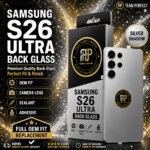 Samsung S26 Ultra Back Glass OEM Fit With Adhesive Silver Shadow - Perfect Phone