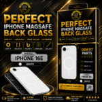 iPhone 16E Back Glass With Magnets White - Perfect Phone