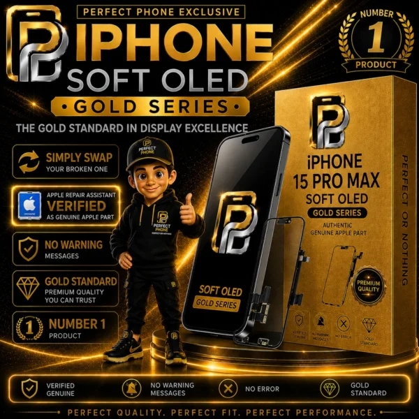iPhone 15 Pro Max Genuine Apple OLED Screen Replacement – Gold Series