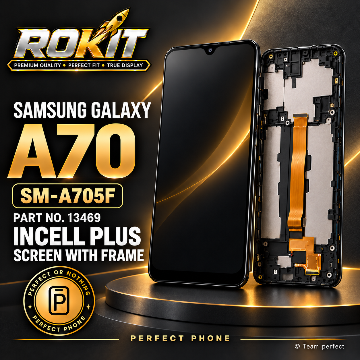 42-samsung-a70-sm-a705f Samsung Galaxy A70 Incell LCD Screen Replacement with Frame – ROKIT (SM-A705F) - Image 1