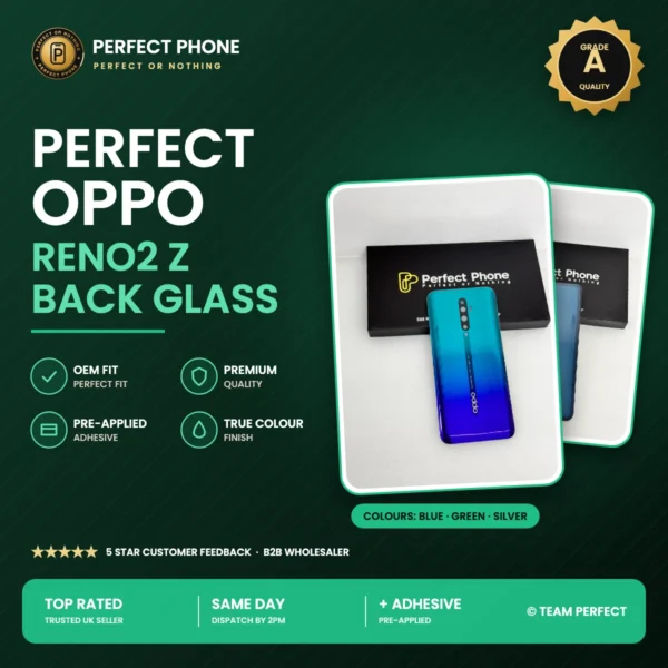 OPPO Reno2 Z back glass replacement - Grade A OEM fit - Perfect Phone